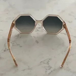 Chloe Hexagon nude Sunglasses Chloe Hexagon Oversized Sunglasses | Free People main image 3